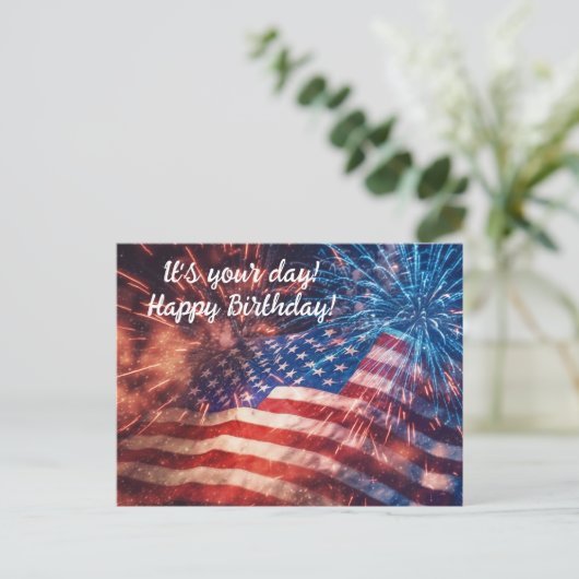 Patriottische gelukkige verjaardag briefkaart (Staand voorkant)