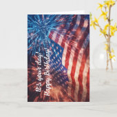 Patriottische gelukkige verjaardag kaart (Gele Bloem)