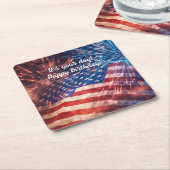 Patriottische gelukkige verjaardag kartonnen onderzetters (Schuin)