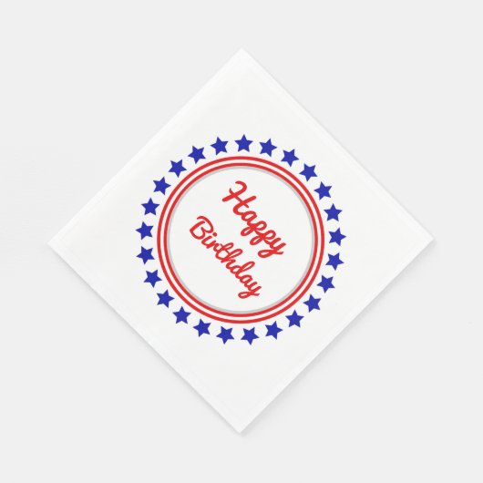 Patriottische gelukkige verjaardag servet (Hoek)