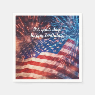 Patriottische gelukkige verjaardag servet
