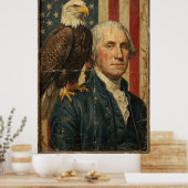 Patriottische George Washington met Amerikaanse ze Poster (Keuken)