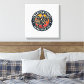 Patriottische George Washington rijdend op T-rex A Canvas Afdruk (Insitu (Slaapkamer))