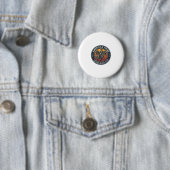 Patriottische George Washington rijdend op T-rex A Ronde Button 5,7 Cm (In situ)