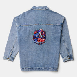 Patriottische George Washington Vuurwerk Patch Kun Denim Jacket
