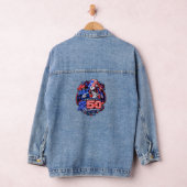 Patriottische George Washington Vuurwerk Patch Kun Denim Jacket (Hangar)