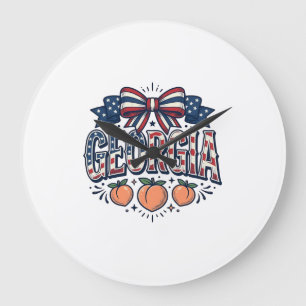 Patriottische Georgia Peach Boog Vintage 4 juli Sh Grote Klok