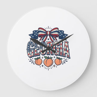 Patriottische Georgia Peach Boog Vintage 4 juli Sh Grote Klok