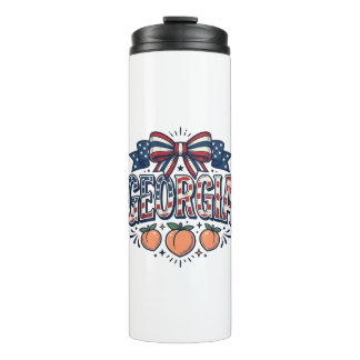 Patriottische Georgia Peach Boog Vintage 4 juli Sh Thermosbeker