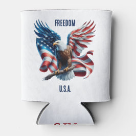 Patriottische gepersonaliseerde Amerikaanse vrijhe Blikjeskoeler