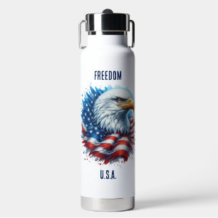 Patriottische gepersonaliseerde Amerikaanse vrijhe Waterfles