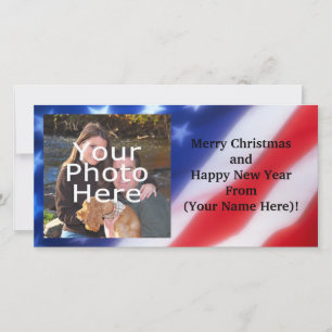 Patriottische gepersonaliseerde fotokaart feestdagenkaart