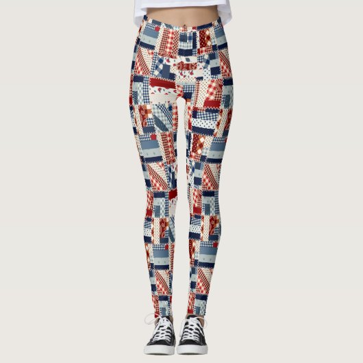 Patriottische gequiltteerde Leggings voor zoeken (Voorkant)