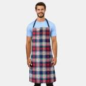 Patriottische geruite Americana-stijl Schort (Gedragen)