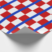 Patriottische geruite strook inpakpapier (Hoek)