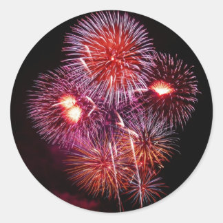 Patriottische geschenken Fireworks vanaf 4 juli Ronde Sticker