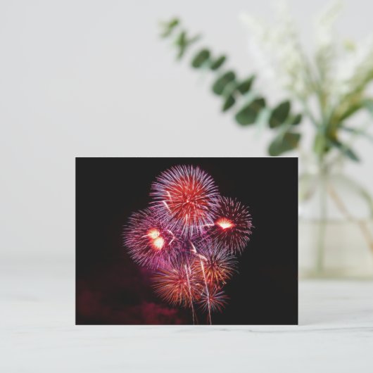 Patriottische geschenken vuurwerk vanaf 4 juli briefkaart (Staand voorkant)