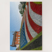 Patriottische geschilderde Amerikaanse vlag Legpuzzel (Verticaal)