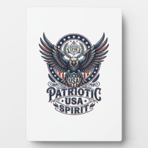 Patriottische Gevechtsuil Patriottische Adelaar & Fotoplaat