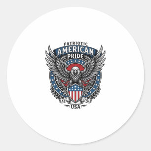 Patriottische Gevechtsvalk Patriotische Adelaar &  Ronde Sticker