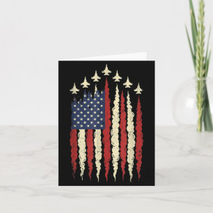 Patriottische Gevechtsvliegtuig Usa Vlag 4 Juli Ma Kaart