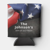 Patriottische gevouwen Amerikaanse vlag Aangepast Blikjeskoeler (Voorkant)