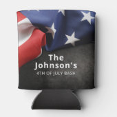 Patriottische gevouwen Amerikaanse vlag Aangepast Blikjeskoeler (Achterkant)