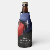 Patriottische gevouwen Amerikaanse vlag Aangepast Flesjeskoeler (Fles Voorkant)