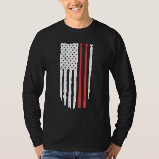 Patriottische Geweldige drummer Onderdruk Amerikaa T-shirt (Voorkant)