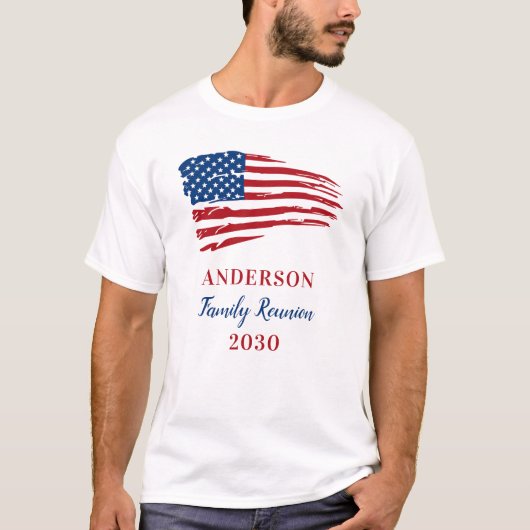 Patriottische gezinshereniging Aangepaste Amerikaa T-shirt (Voorkant)