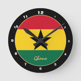 Patriottische Ghanese vlag, trendy Ghana Home/desi Ronde Klok
