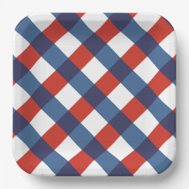 Patriottische Gingham 2 Papieren Bordje