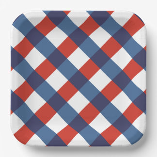 Patriottische Gingham 2 Papieren Bordje