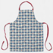 Patriottische Gingham Americana Stijl Schort (Voorkant)