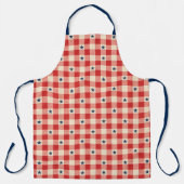 Patriottische Gingham Americana Stijl Schort (Voorkant)