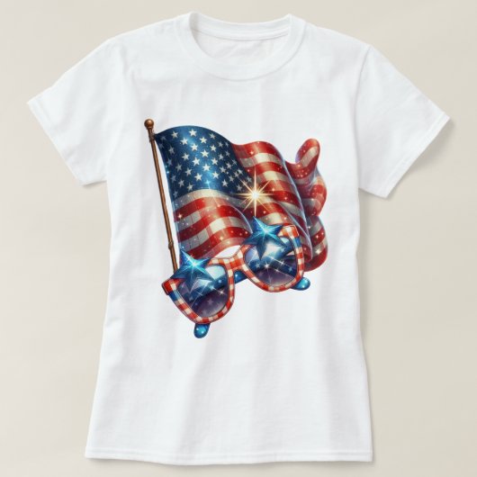 Patriottische Gingham Kunst T-shirt (Design voorkant)