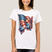 Patriottische Gingham Kunst T-shirt (Voorkant)