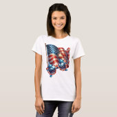 Patriottische Gingham Kunst T-shirt (Voorkant volledig)