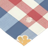 Patriottische Gingham met bloemenaccenten | Rood W Korte Tafelloper (Hoek)