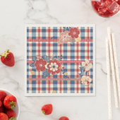 Patriottische Gingham met bloemenaccenten | Rood W Servet (Insitu)