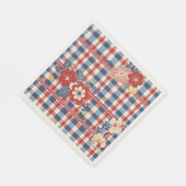 Patriottische Gingham met bloemenaccenten | Rood W Servet (Hoek)