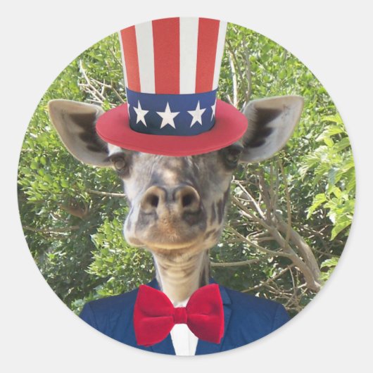 Patriottische Giraffe Stickers (Voorkant)