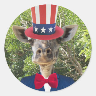 Patriottische Giraffe Stickers