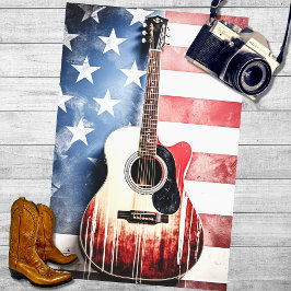 Patriottische gitaar 1 Decoupage papier
