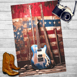 Patriottische gitaar 2 Decoupage papier