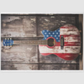 Patriottische gitaar 3 Decoupage papier (Voorkant)