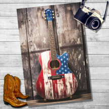 Patriottische gitaar 3 Decoupage papier
