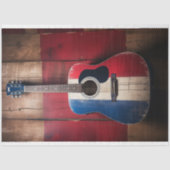Patriottische gitaar 4 Decoupage papier (Voorkant)
