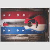 Patriottische gitaar 6 Decoupage papier (Voorkant)