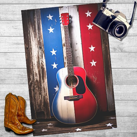 Patriottische gitaar 6 Decoupage papier